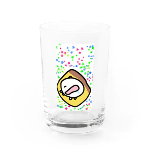 カステラの上で寝ながら時空を越えるねこです Water Glass