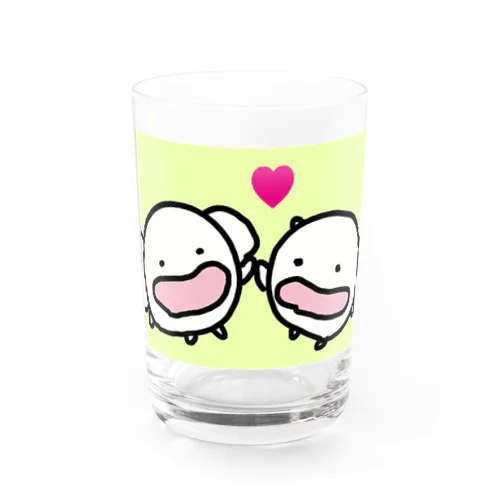 2人でテッペンをとろうと約束するいぬとねこです Water Glass