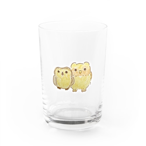 2羽のふくろうさん Water Glass