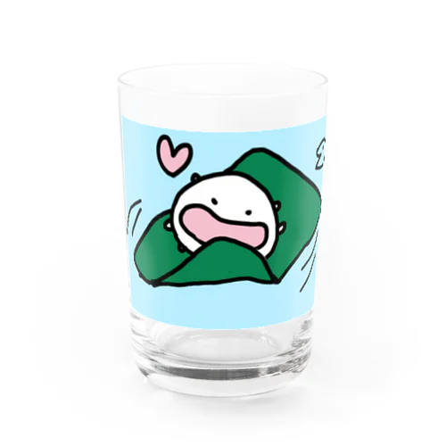 昆布を食べながら川を下るねこです Water Glass