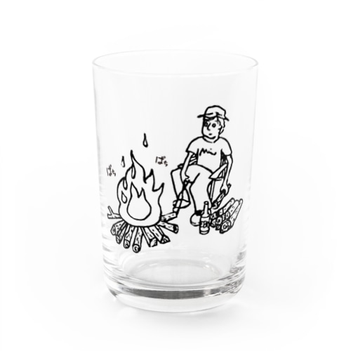 たきび01(黒文字) Water Glass