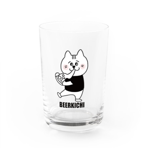 ビアキチくん(ピザ/手描き) グラス Water Glass
