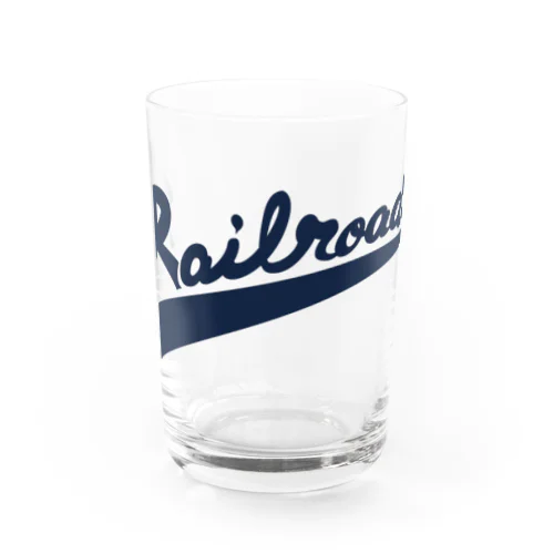 Railroadsロゴ　あお Water Glass