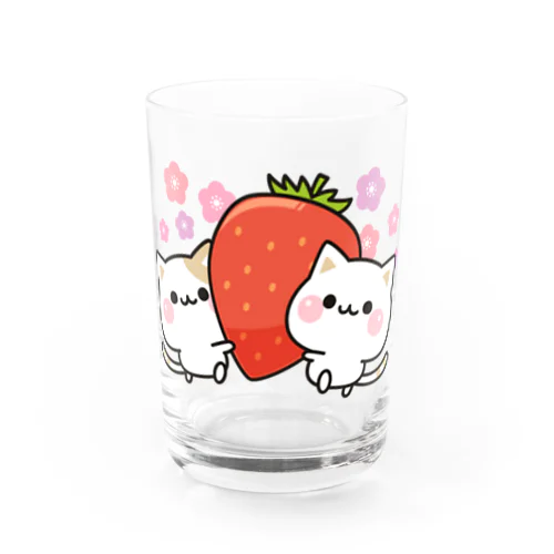 気づかいのできるネコ　いちごver. Water Glass