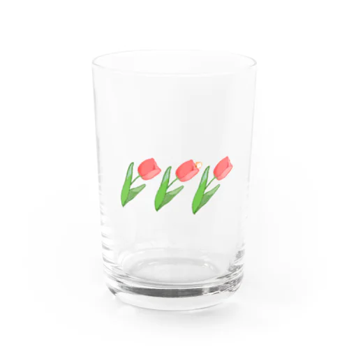 チューリップとちょうちょ Water Glass