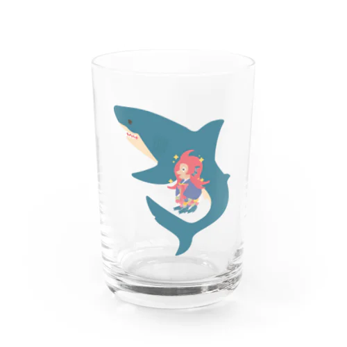 アマビエさんとサメさん Water Glass