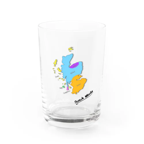 Scotch Whisky‘s  map (カラーver） Water Glass