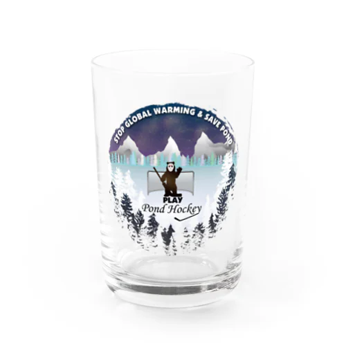 Pond Hockey Tee Water Glass