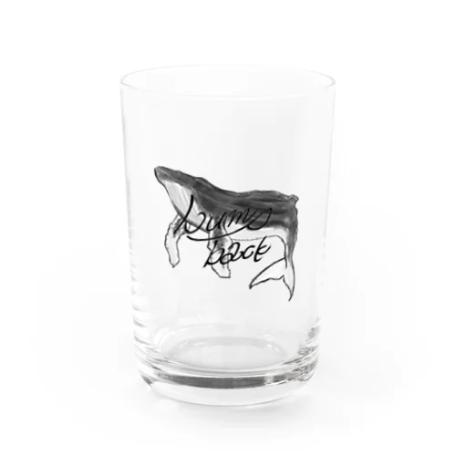 hunp back whale モノクロ Water Glass