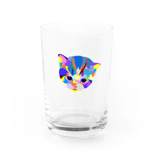 カラフルな猫 Water Glass