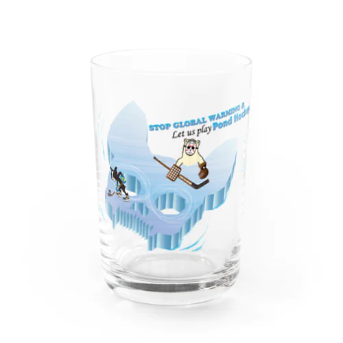 Pond Hockey Stop Global warming  Water Glass