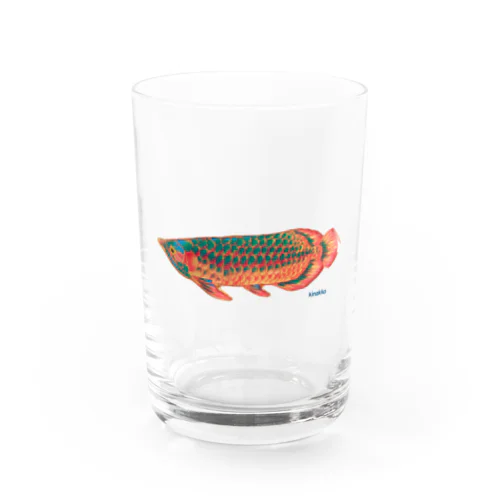 キナッコさんちのアジアアロワナ(赤) Water Glass