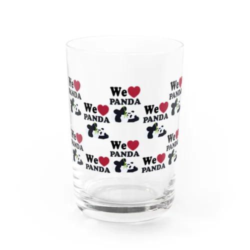 we love パンダ　総柄 Water Glass