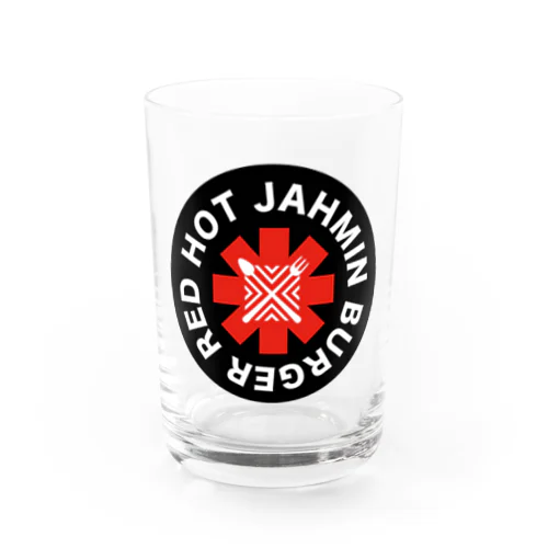 Jahmin’ Red Hot Burger Logo Water Glass