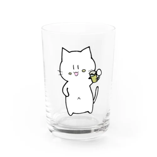 へそねこ　ビールうまし Water Glass