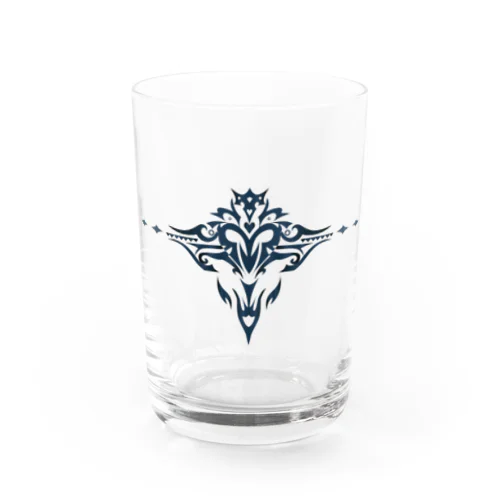 紋章風ハート「紺」 Water Glass