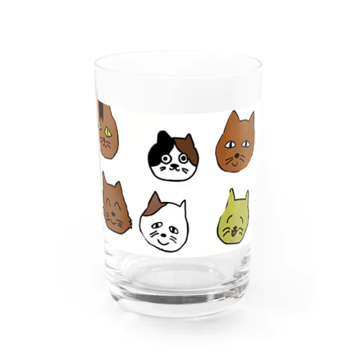 猫の顔 Water Glass