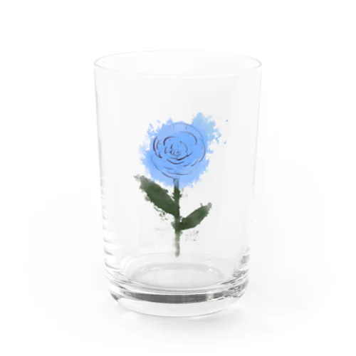 青色のバラ Water Glass