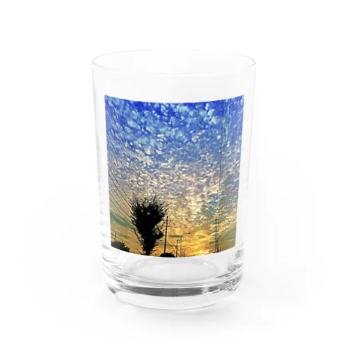 sunset blue Water Glass