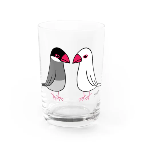 仲の悪い文鳥 Water Glass