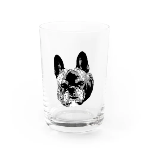 不機嫌な犬マメ(モノトーン) Water Glass