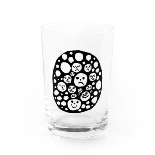 顔たくさんマン Water Glass