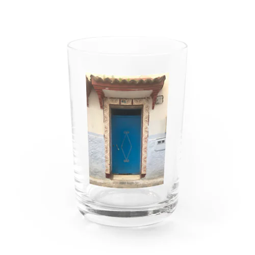 モロッコの青いドア Water Glass