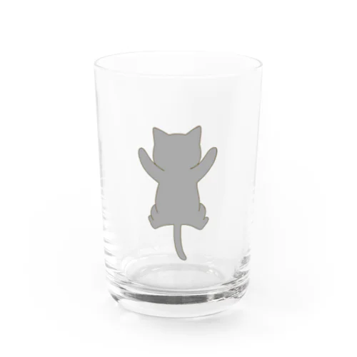 しがみつく灰色猫 Water Glass