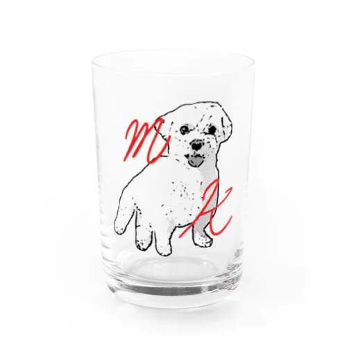 white dog Water Glass