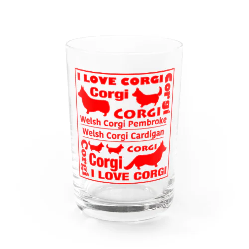 I LOVE CORGIグラス（RED） Water Glass