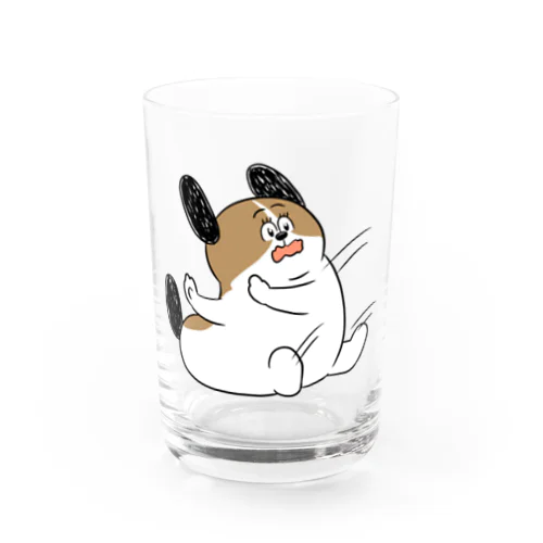 もじゃまるしりもち Water Glass