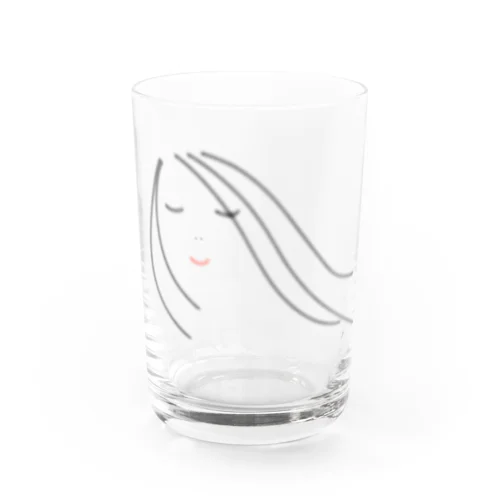 風が気持ちいいねガール Water Glass