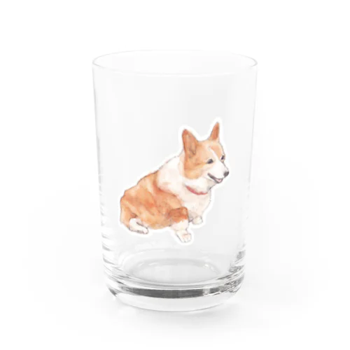 透明水彩のコーギー Water Glass