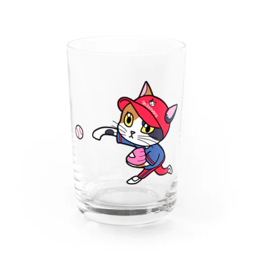 I💙Yakyu　にゃんこピッチャー Water Glass