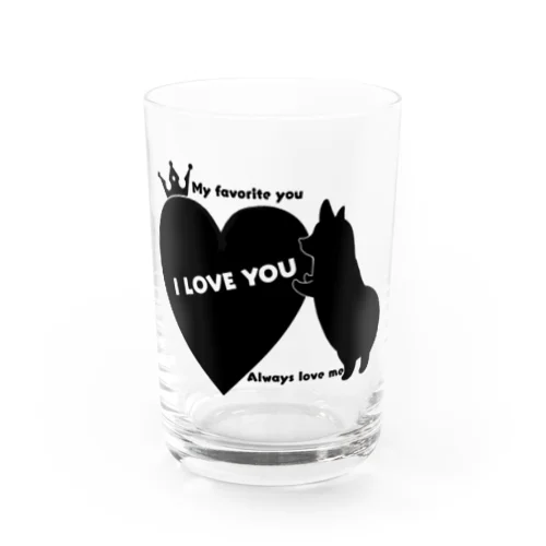 I LOVE YOU CORGI Water Glass