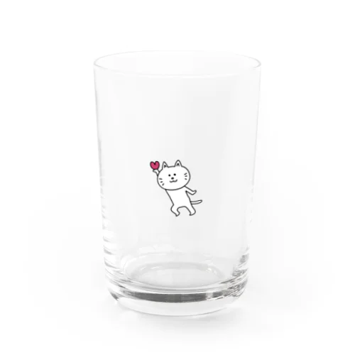 ねこのしらゆき（ハート） Water Glass