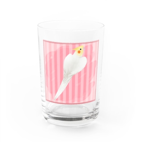 オカメインコ　ハートルチノーオカメインコ【まめるりはことり】 Water Glass