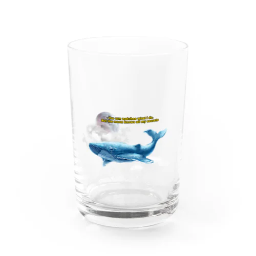 whale in the sky Water Glass