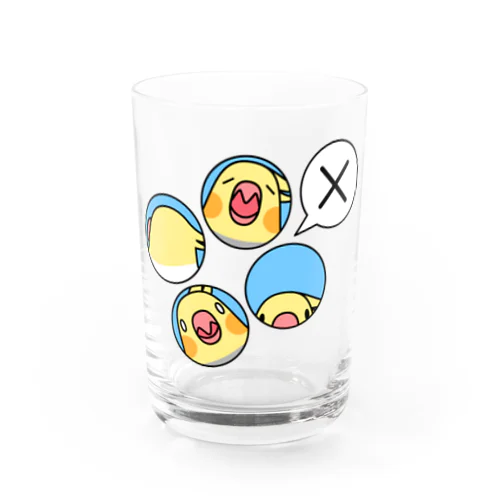 オカメインコばつ×【まめるりはことり】 Water Glass