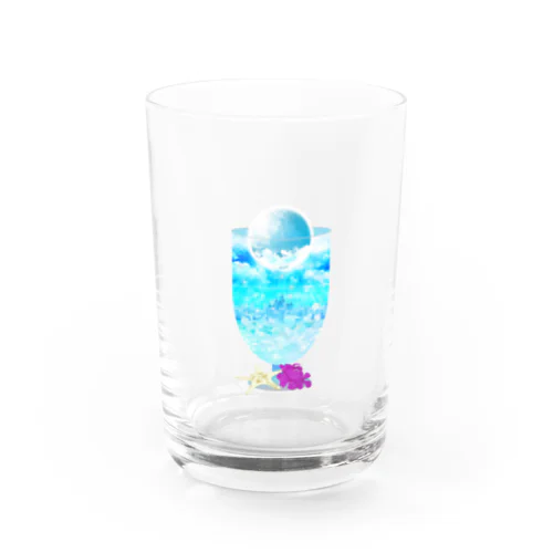 海と空色のcream soda🍹 Water Glass