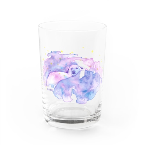 眠っているシロクマ Water Glass