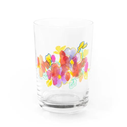 カラフルなお花たち Water Glass