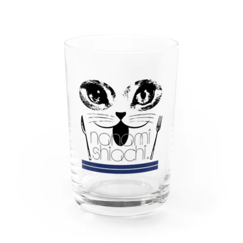 食いしん坊猫のロゴ Water Glass