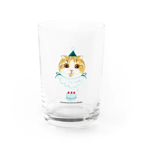 ケーキ食べたいにゃ Water Glass