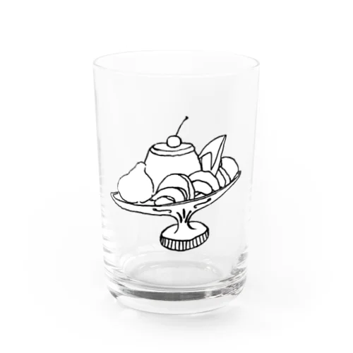 プリン・ア・ラ・モード　モノクロ Water Glass