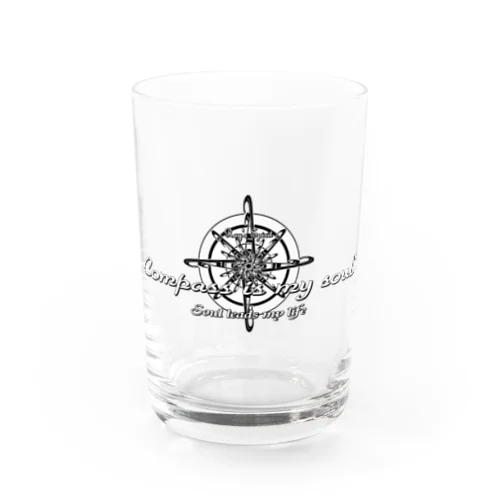 Compass is my soul Water Glass