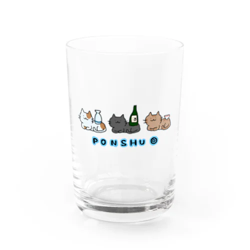 ポン酒ねこちゃん Water Glass