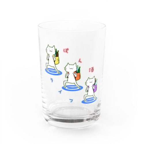 ポン酒ライフねこちゃん Water Glass