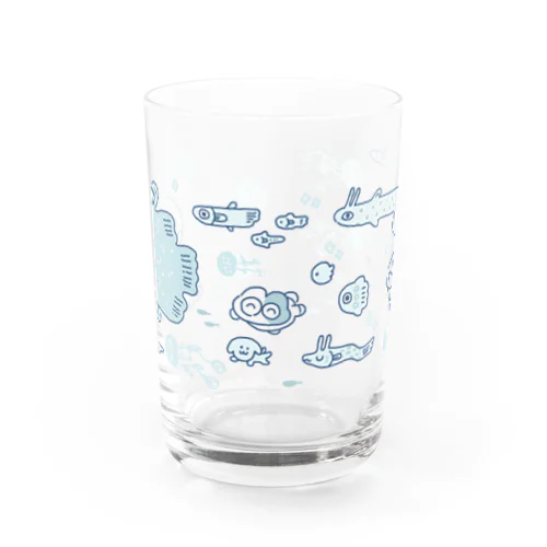 うみをゆくまるさん Water Glass