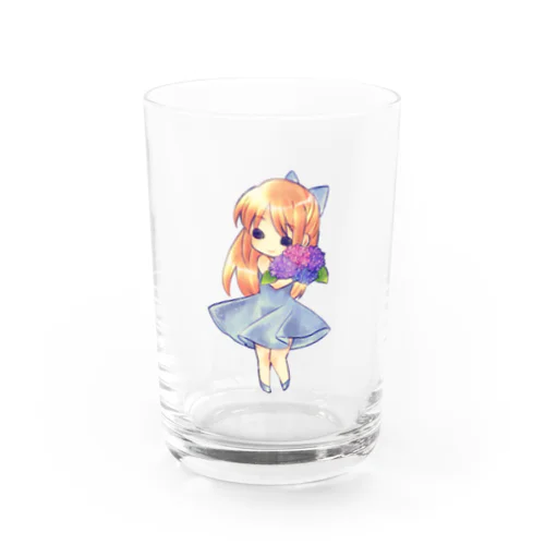 紫陽花と少女 Water Glass